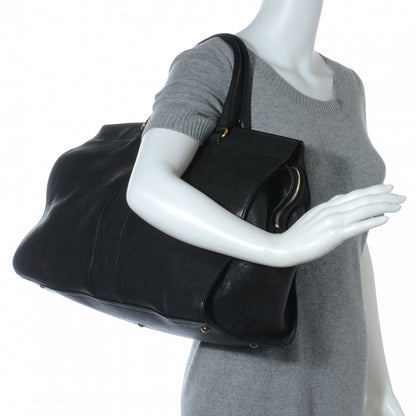 Saint Laurent Leather Large Cabas Chyc Black 2 of 7