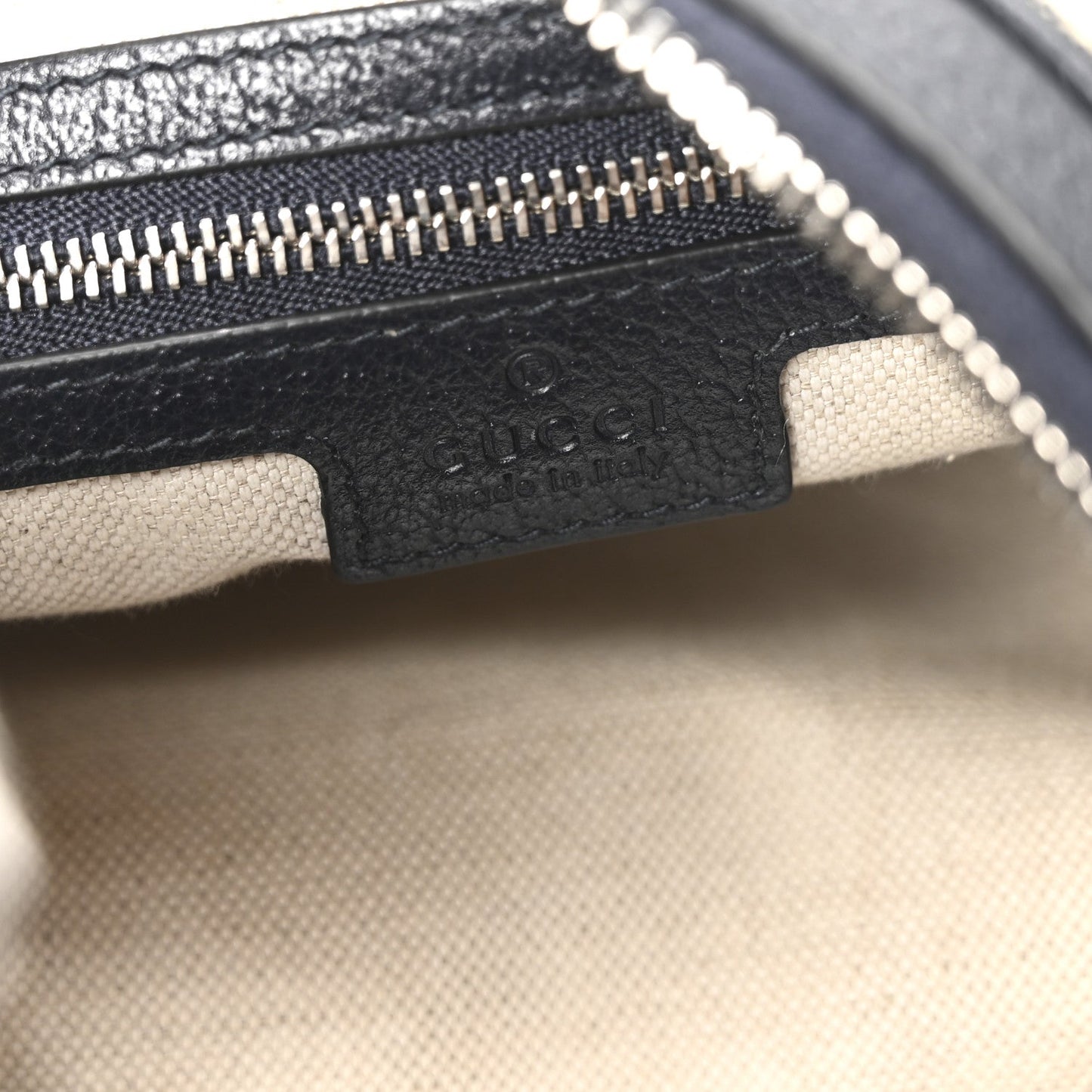 GG Supreme Monogram Textured Calfskin Web Large Attache Shoulder Bag Beige Blue