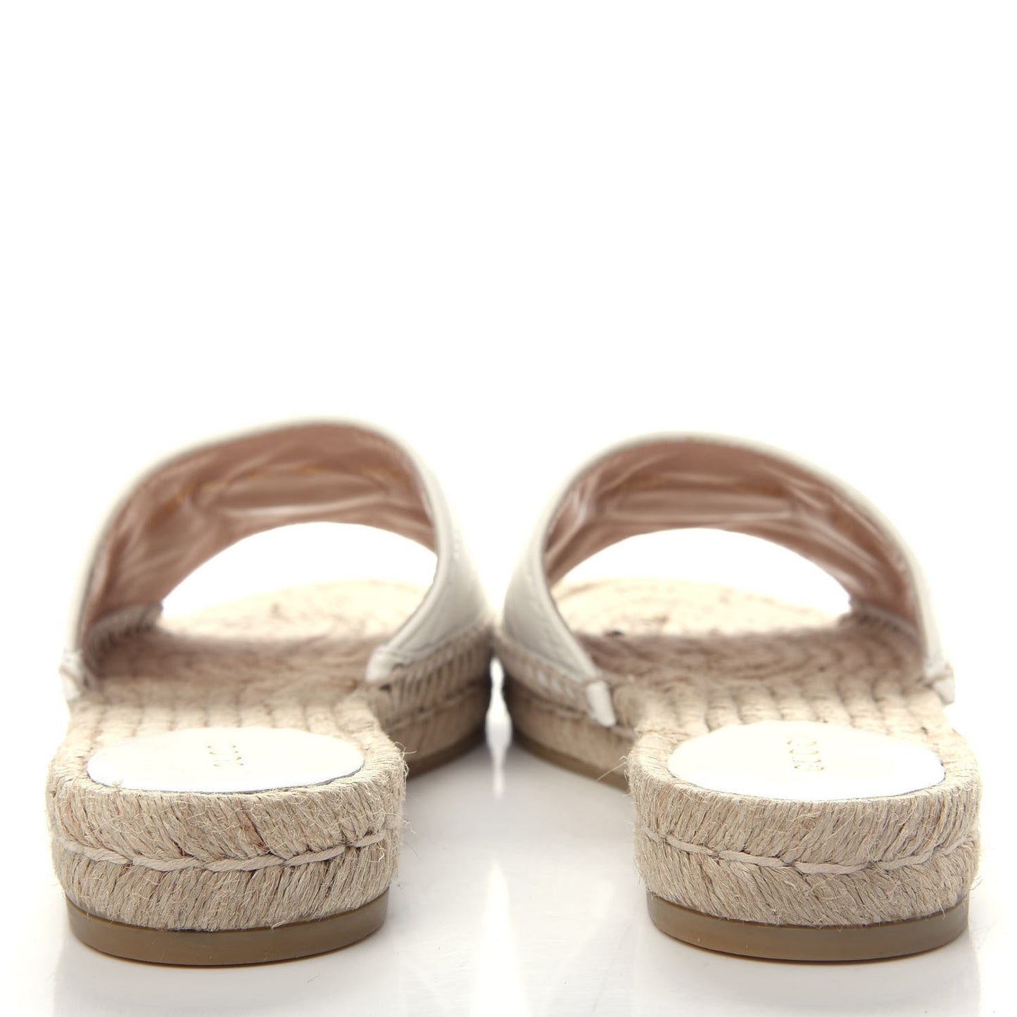 Nappa Matelasse GG Marmont Espadrille Slide Sandals 37 Great White
