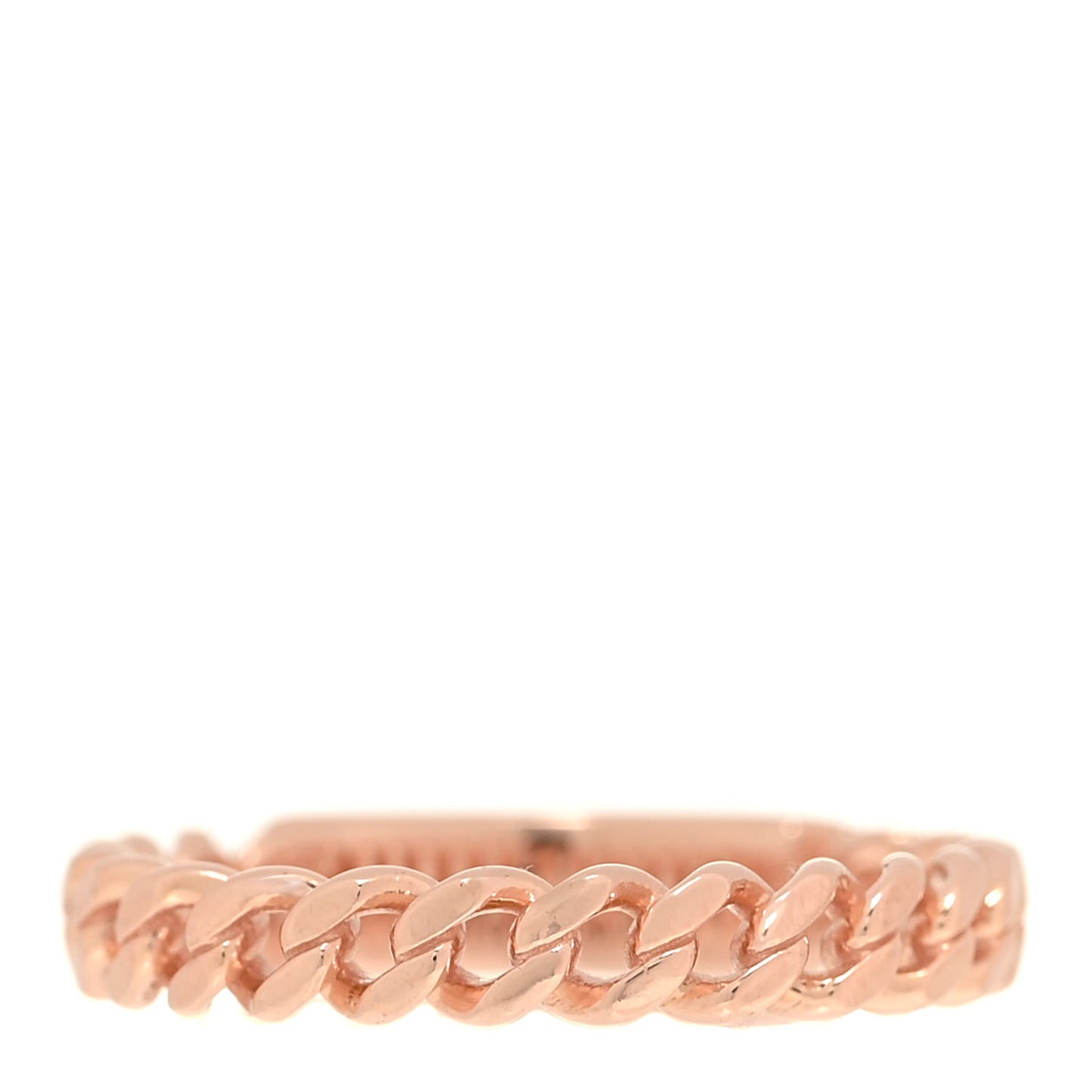 18K Rose Gold Diamond Micro Link Ring 57 8