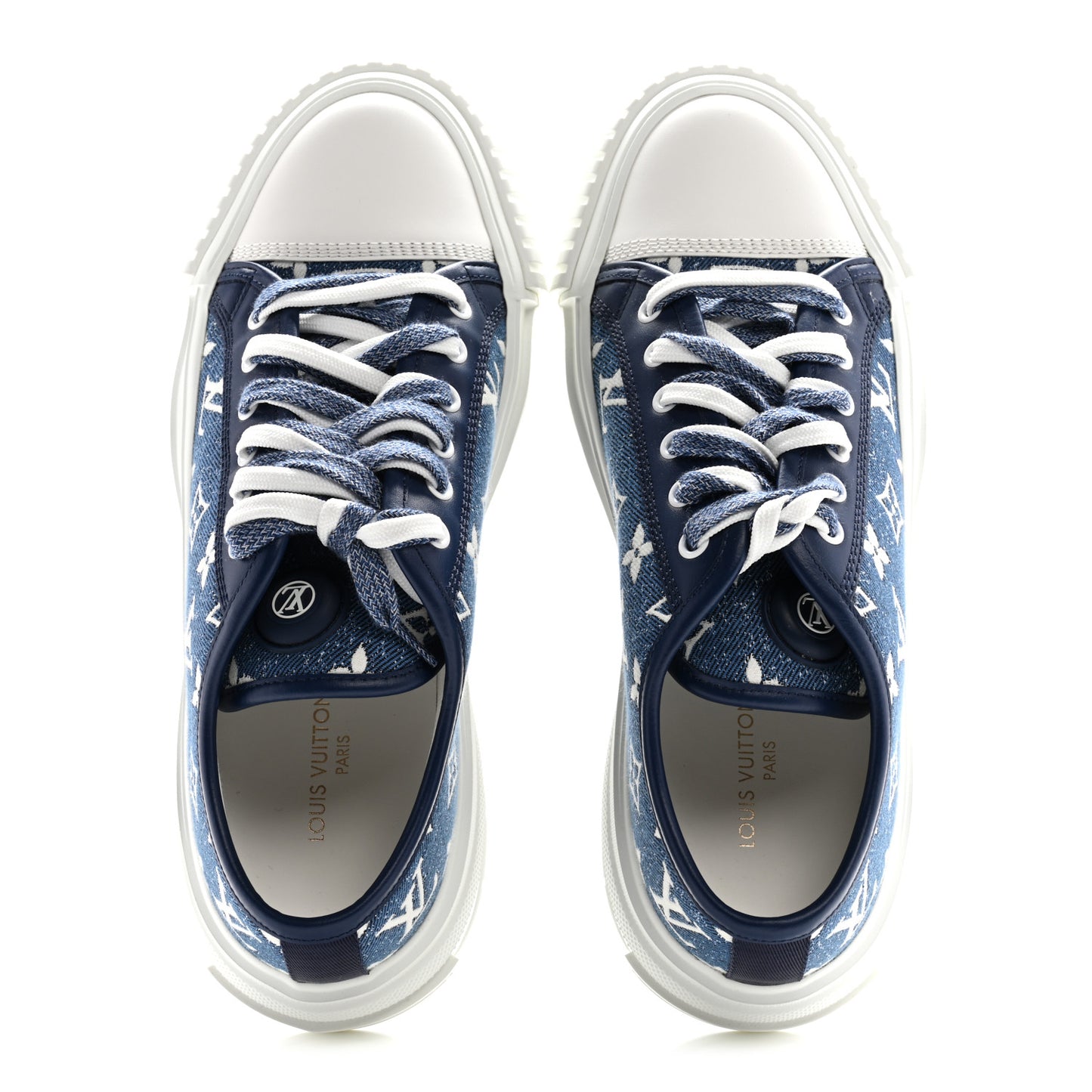 Denim Monogram Squad Sneakers 40 Marine