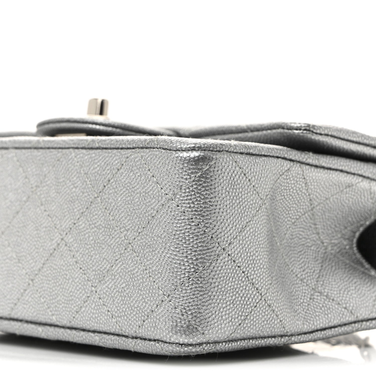 Chanel Metallic Caviar Quilted Mini Top Handle Rectangular Flap Silver 10 of 10