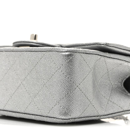 Chanel Metallic Caviar Quilted Mini Top Handle Rectangular Flap Silver 10 of 10