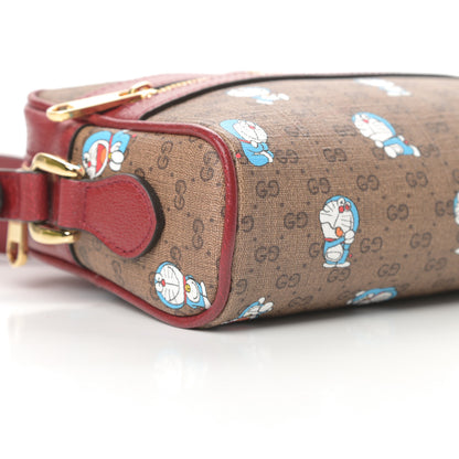 Gucci X DORAEMON Mini Vintage GG Supreme Monogram Camera Bag Beige Cherry Red 10 of 12