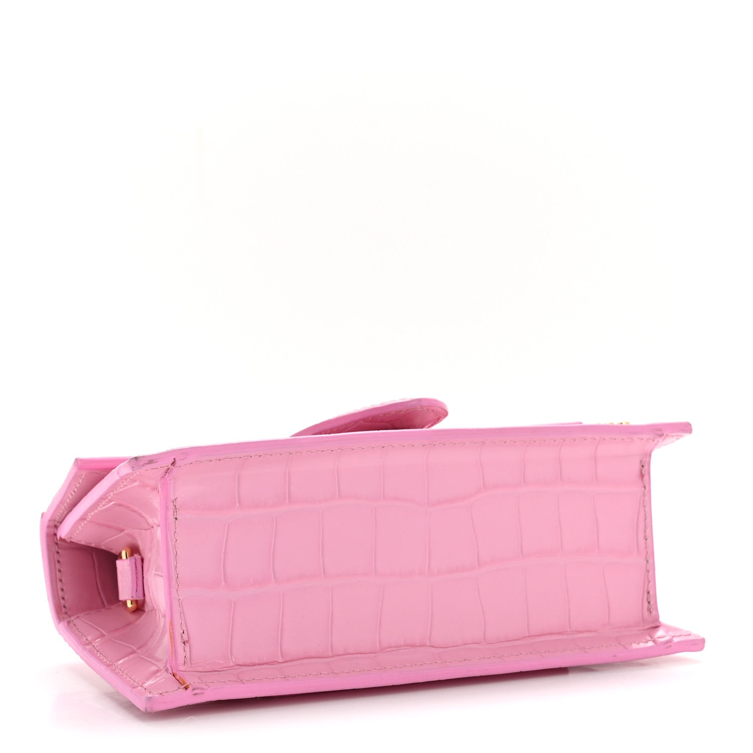 Jacquemus Calfskin Crocodile Embossed Le Bambino Pink 1814566