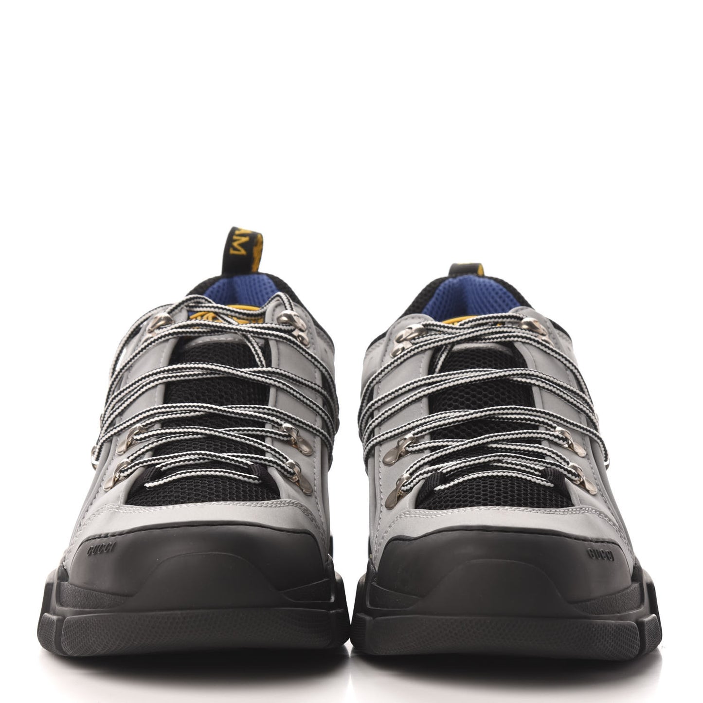 X SEGA Mesh Technical Canvas Calfskin Reflective Mens Flashtrek Sneakers 10 Silver Black
