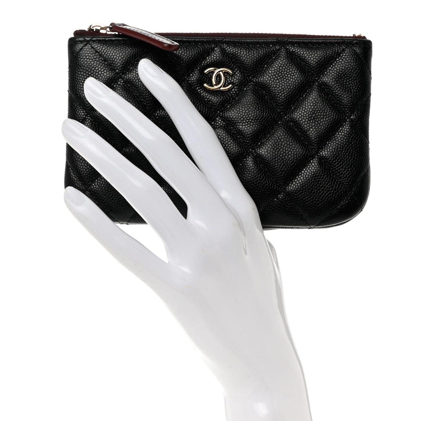 Caviar Quilted Small Pouch Black