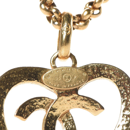Chanel CC Heart Chain Pendant Necklace Gold 5 of 5