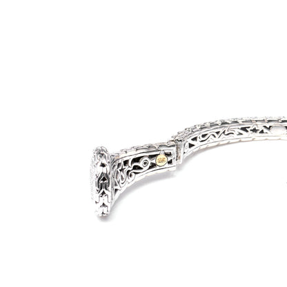 John Hardy Sterling Silver Diamond Classic Chain Kick Cuff Bracelet 5 of 6