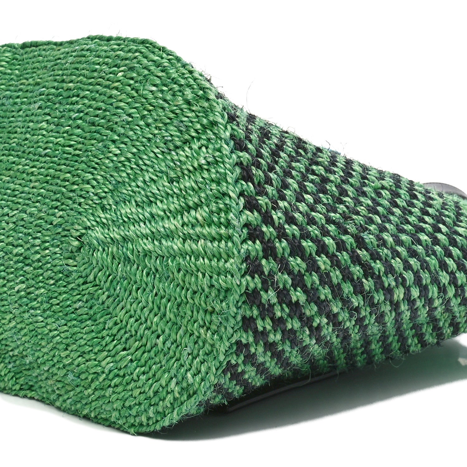 Loewe Sisal Calfskin Raffia Paula's Ibiza Lizard Beaded Basket Tote Green Multicolor 9 of 10