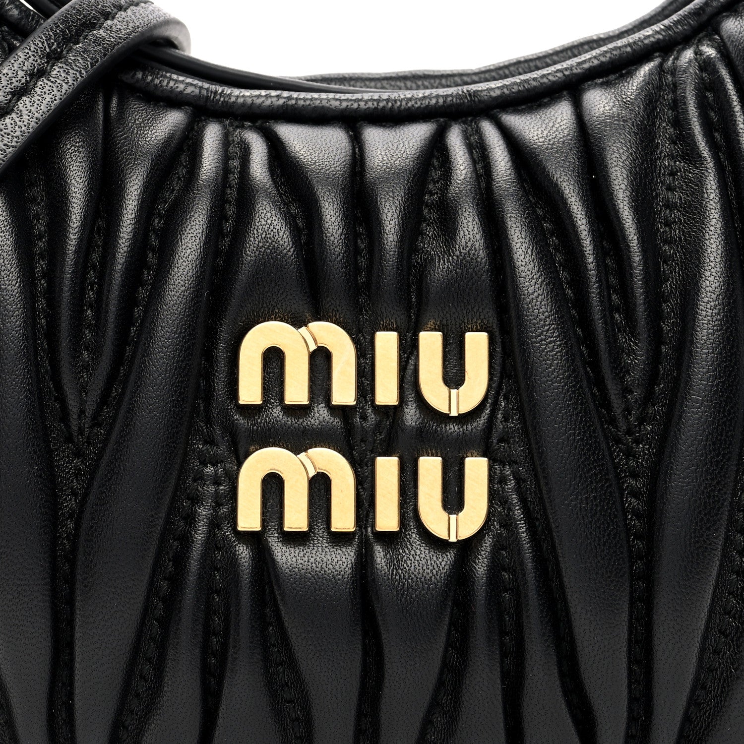 Miu Miu Nappa Matelasse Micro Wander Hobo Black 7 of 9