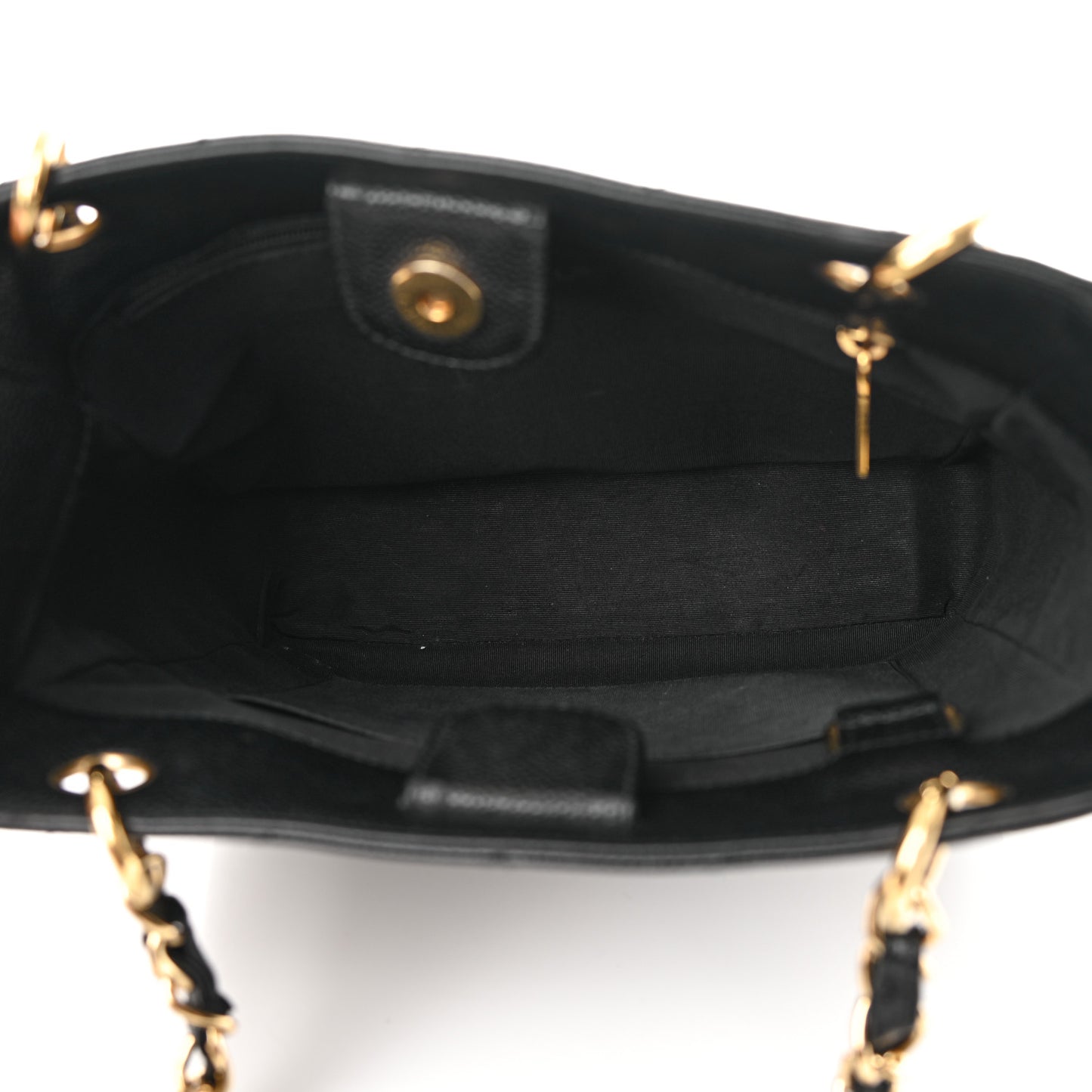 Caviar Quilted Petit Shopping Tote PST Black