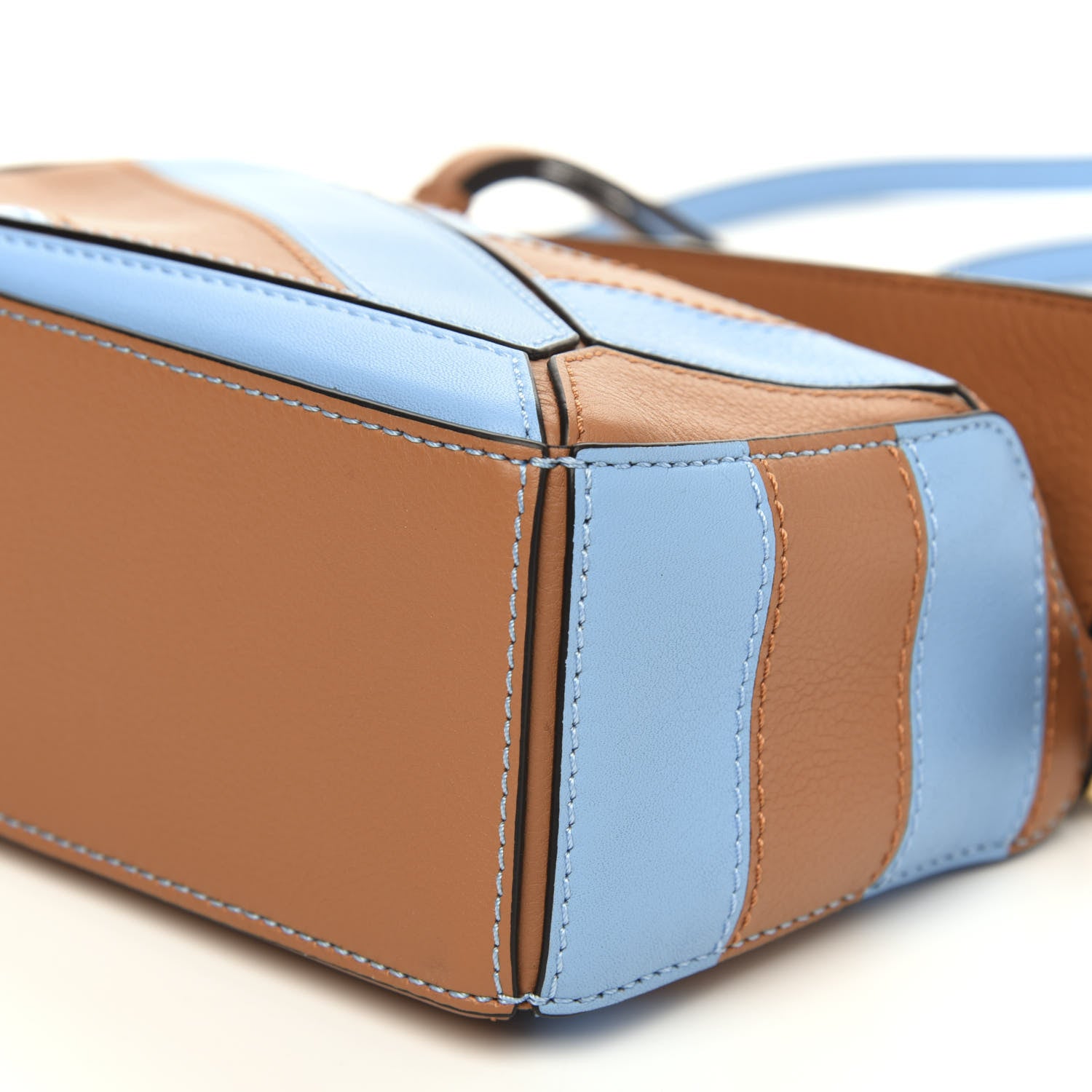 Loewe Calfskin Rugby Mini Puzzle Bag Blue Tan 8 of 9