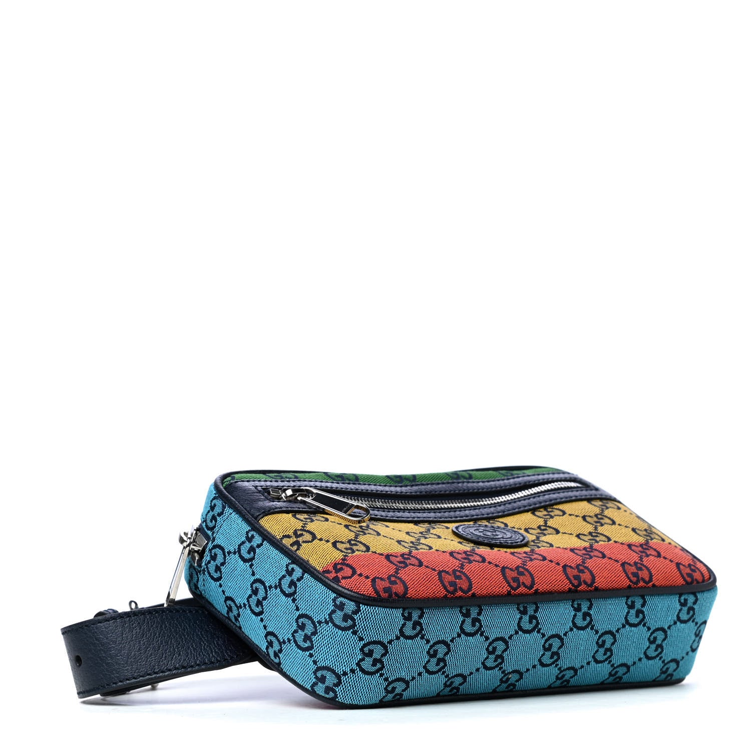 Gucci Monogram Multicolor Retro Interlocking G Belt Bag Blue Rainbow Light Blue 3 of 4
