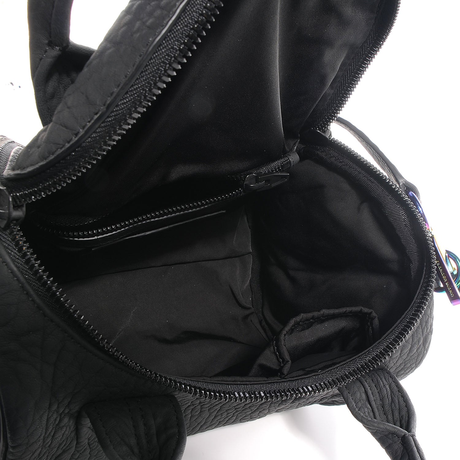 Alexander Wang Pebbled Leather Rockie Iridescent Hardware Black 5 of 6