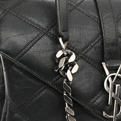 Saint Laurent Calfskin Matelasse Diamond Quilted Monogram Medium College Bag Black 17 of 19