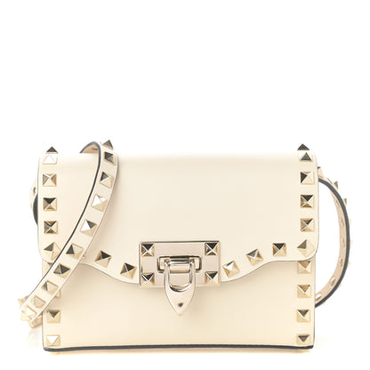 Valentino Garavani Vitello Mini Rockstud Flip Lock Crossbody Bag Light Ivory 1 of 8