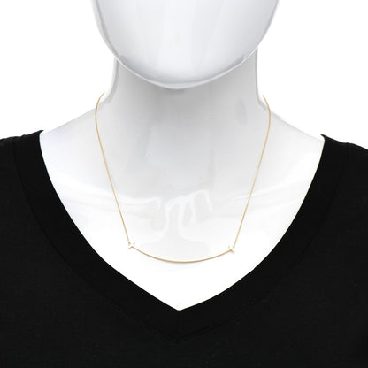 Tiffany 18K Yellow Gold Large T Smile Pendant Necklace 2 of 5