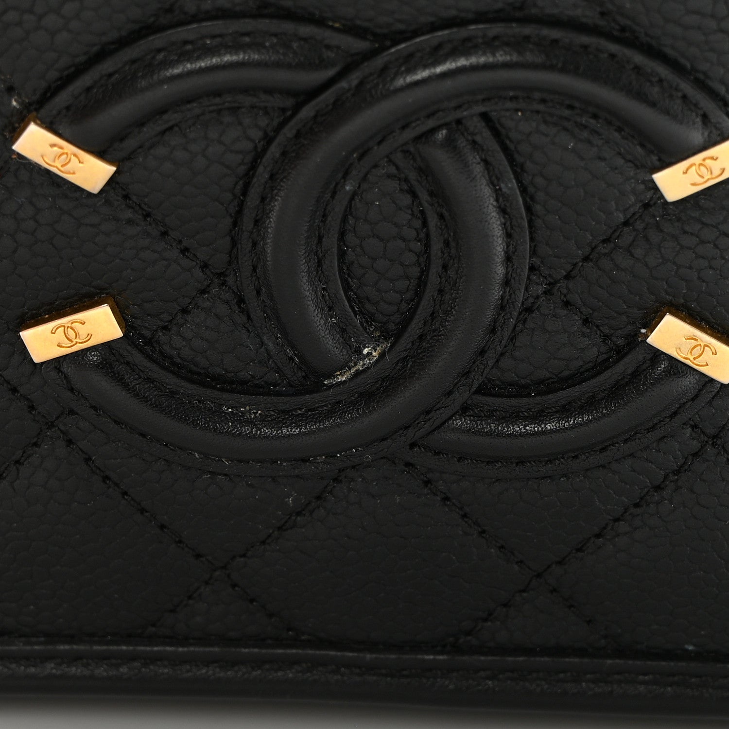 Chanel Caviar Quilted Small CC Filigree Vanity Case Black 16 of 18