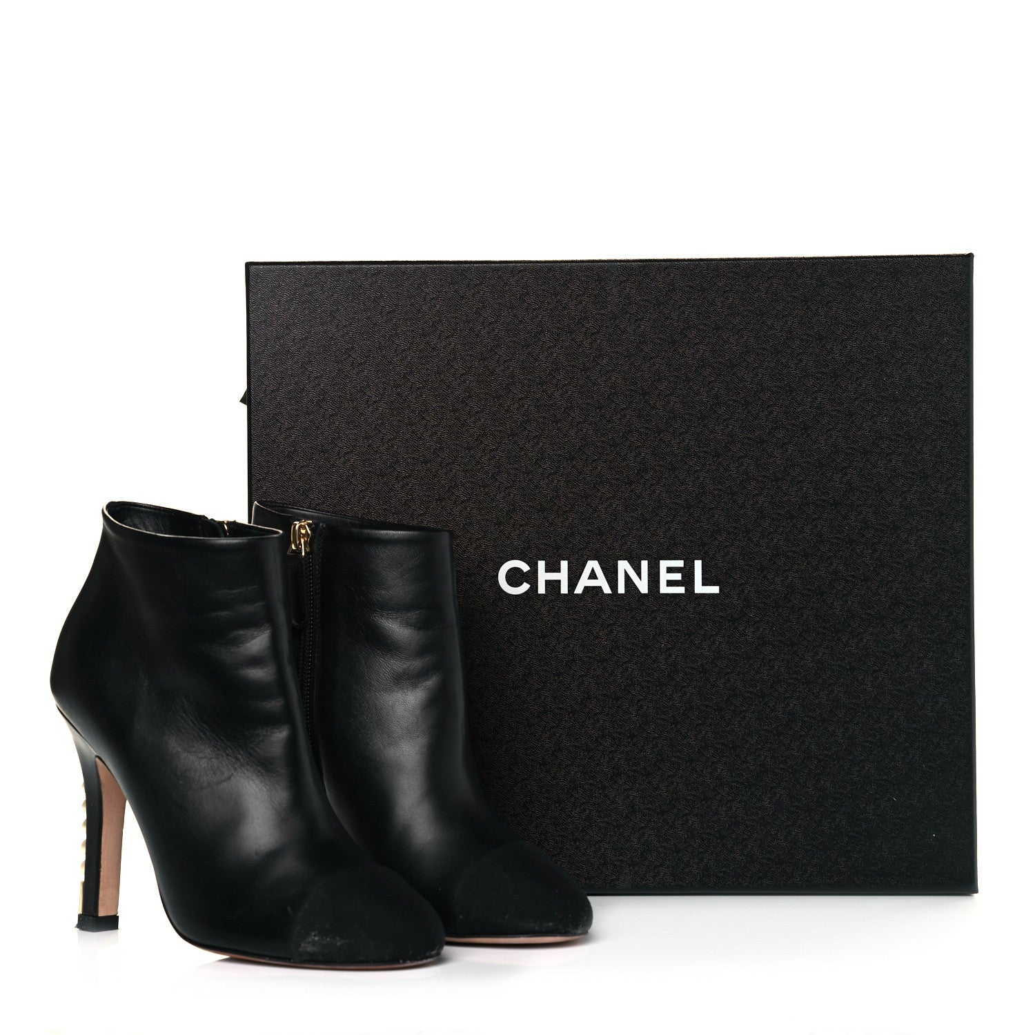 Chanel Lambskin Grosgrain Pearl Cap Toe Boots 36 Black 10 of 10