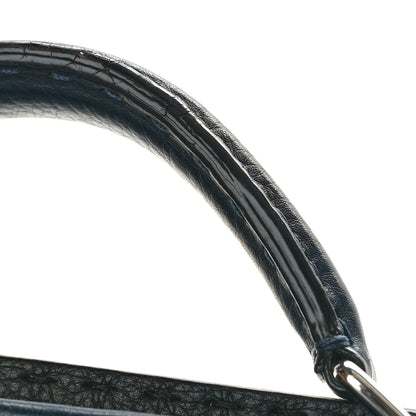 Fendi Cuoio Romano Selleria Bi-Color Large Mens Peekaboo Iconic Essential Satchel Lavagna Black 10 of 12