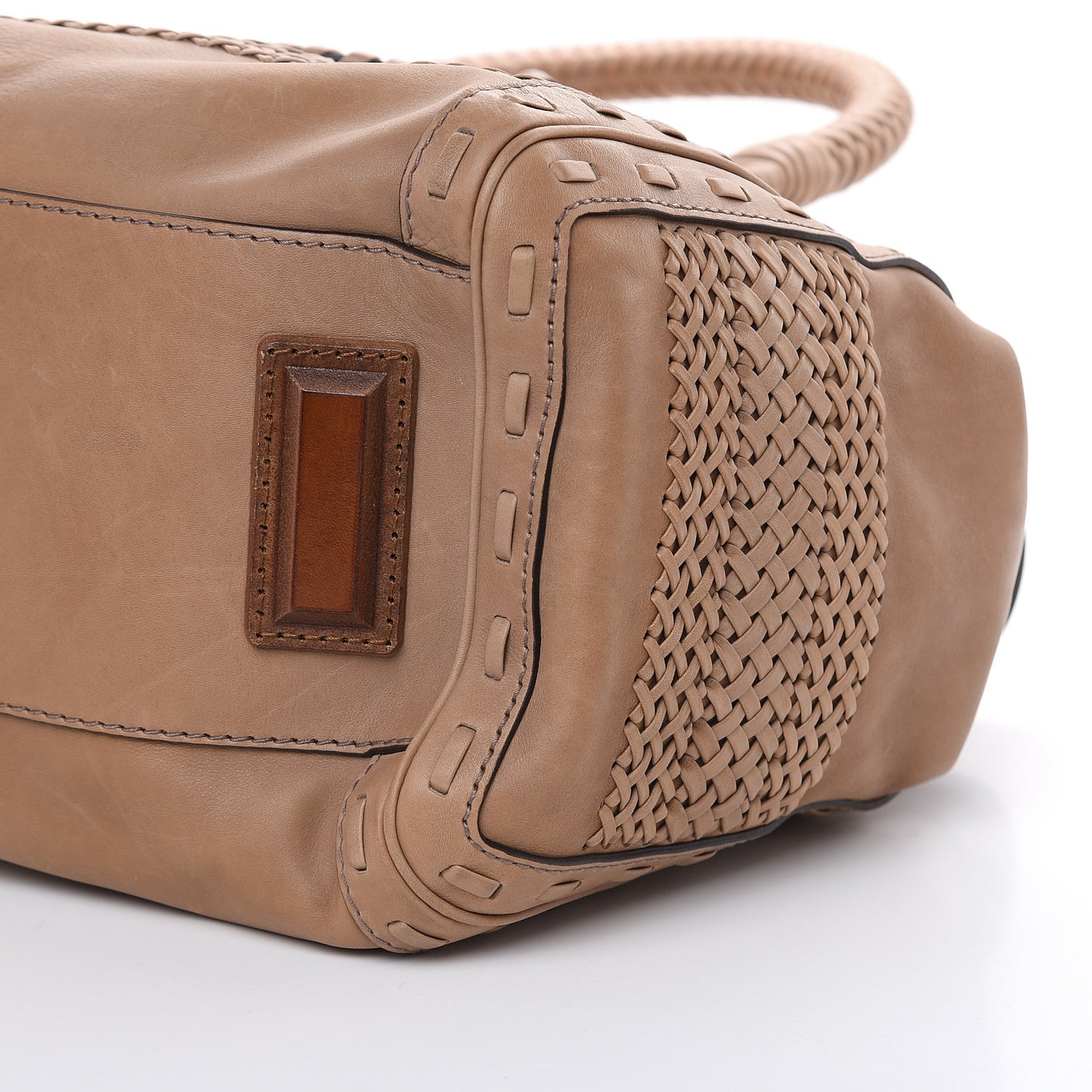 Calfskin Handmade Large Top Handle Bag Taupe