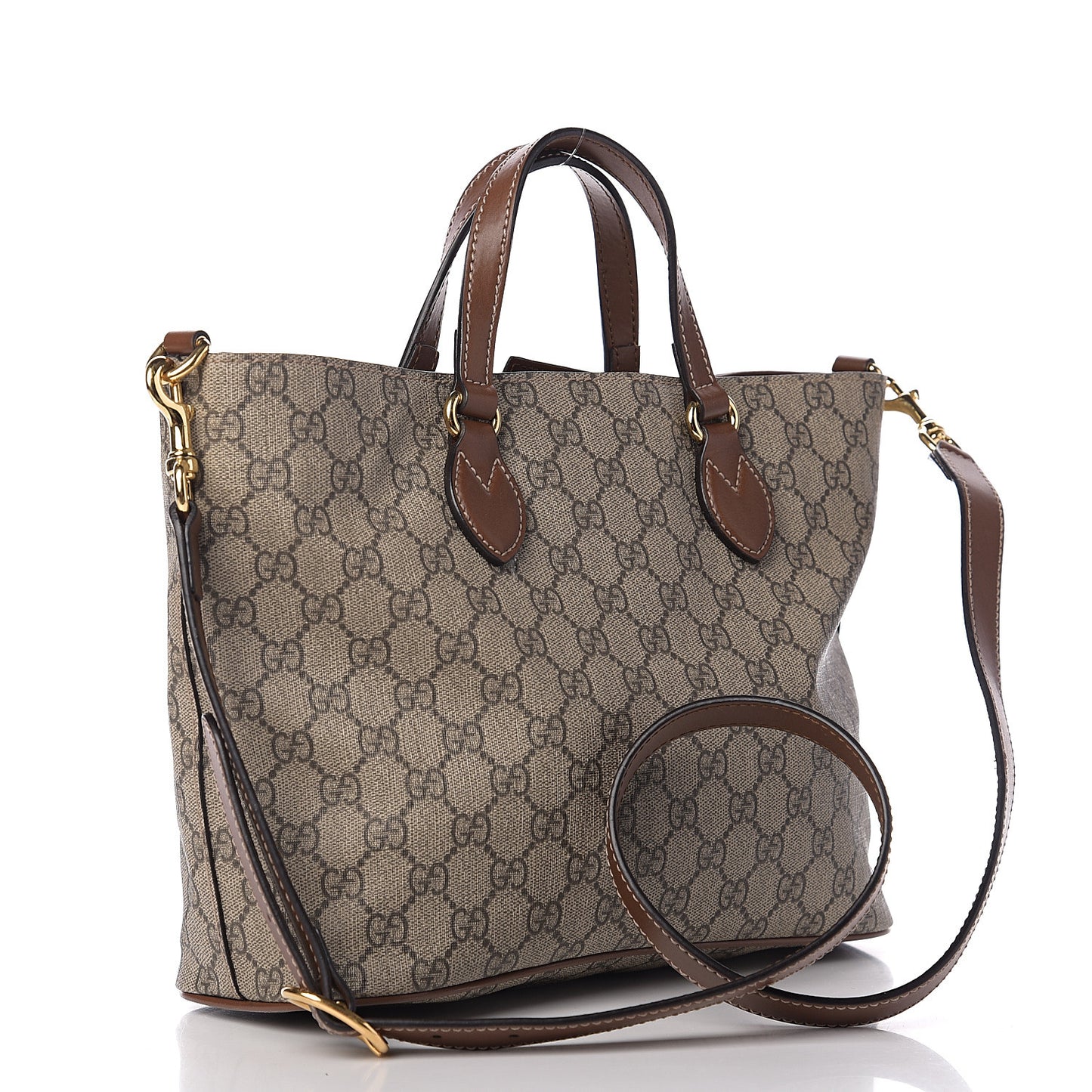 Soft GG Supreme Monogram Small Crossbody Tote Beige Cuir