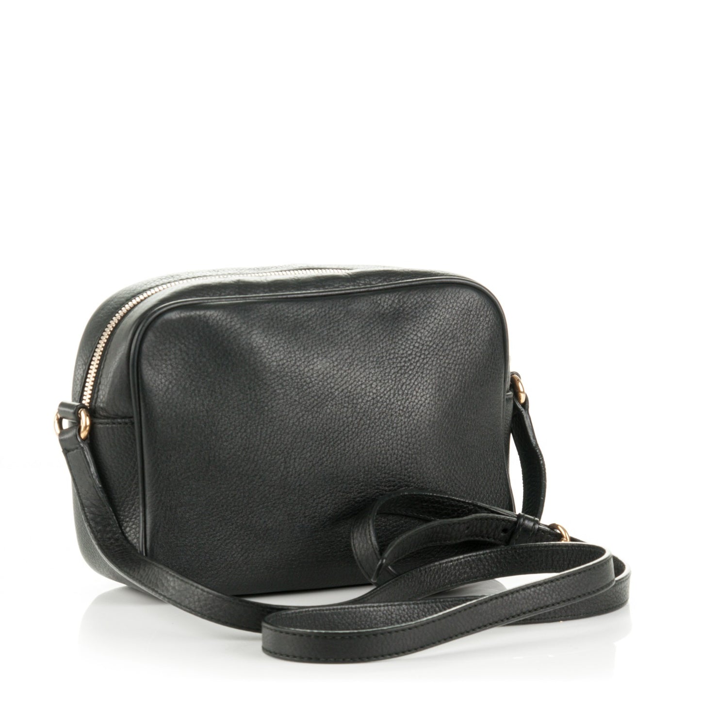 Pebbled Calfskin Small Soho Disco Bag Black