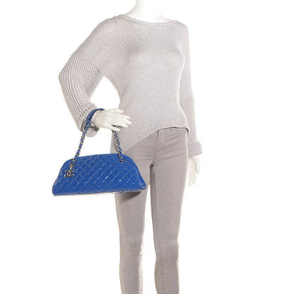 Chanel Patent Quilted Medium Just Mademoiselle Blue 2 of 9