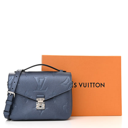 Louis Vuitton Metallic Empreinte Monogram Giant Pochette Metis Navy Nacre 10 of 10