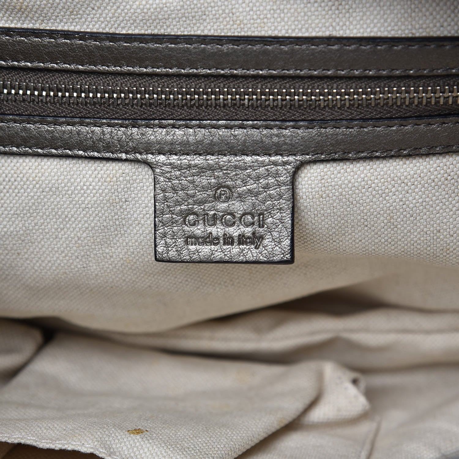 Gucci Monogram Medium Techno Horsebit Shoulder Flap Bag Pewter 6 of 8