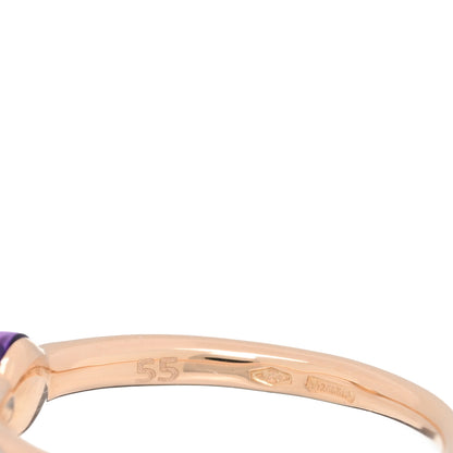 Pomellato 18K Rose Gold Amethyst Diamond M'Ama Non M'Ama Ring 55 7.25 4 of 5