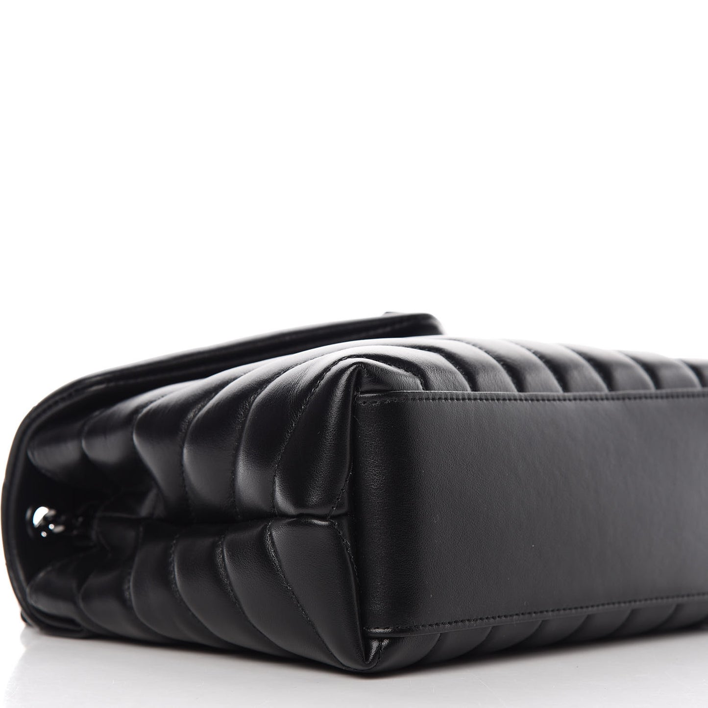 Calfskin Y Quilted Monogram Small Loulou Chain Satchel Black