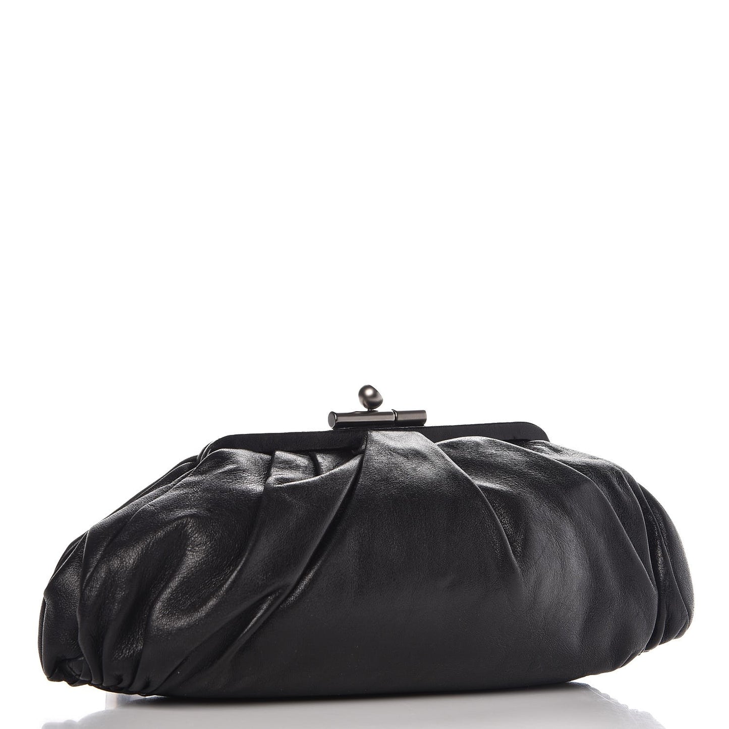 Lambskin Monte Carlo Clutch Black