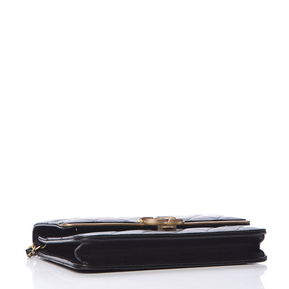 Chanel Lambskin Quilted CC Chic Wallet on Chain WOC Black Gold 4 of 12