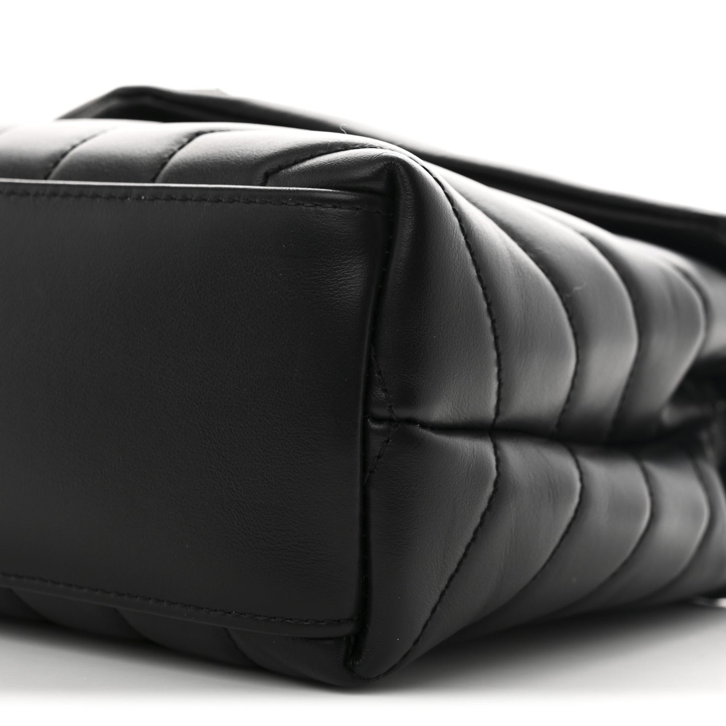 Calfskin Y Quilted Monogram Small Loulou Chain Satchel Black