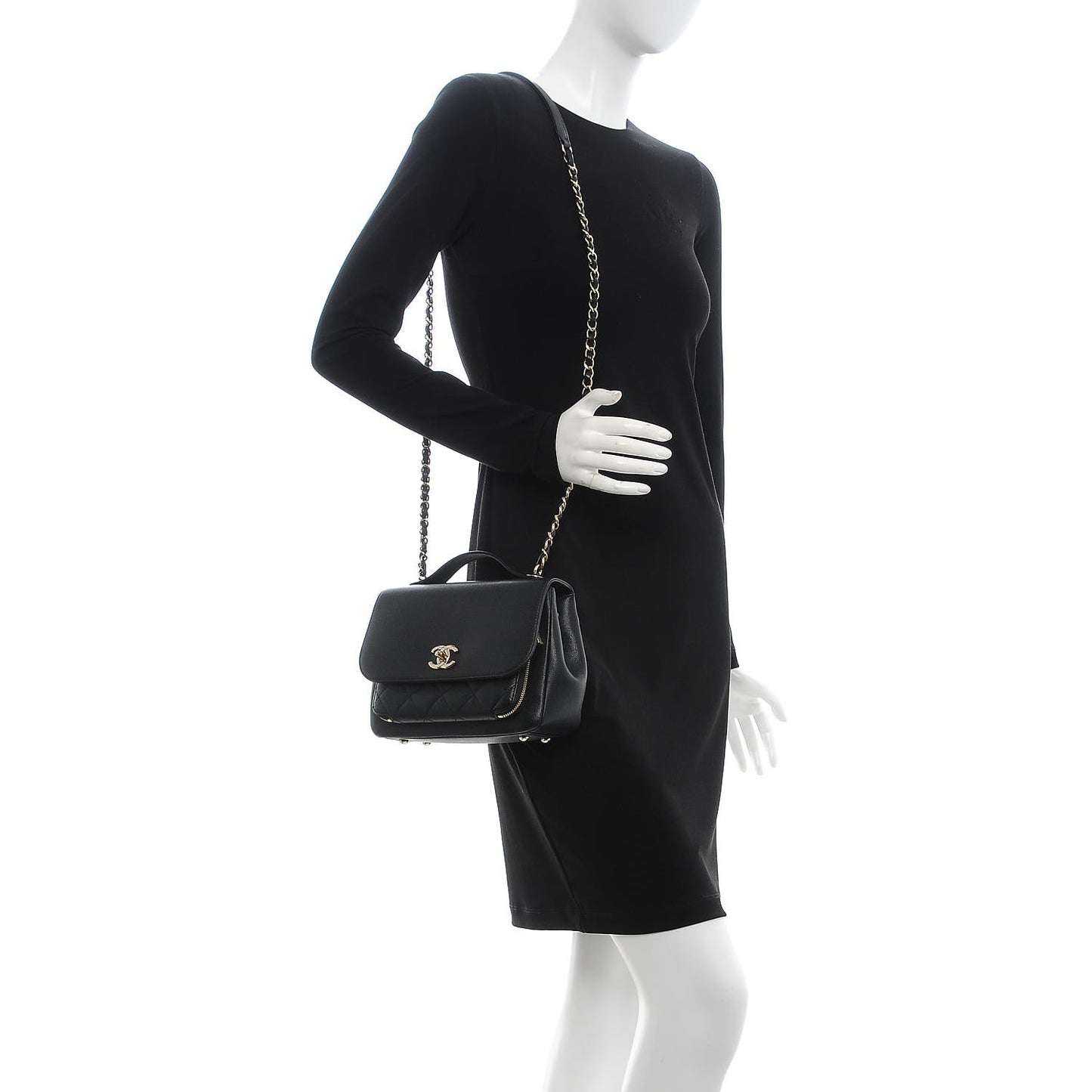 Caviar Quilted Medium Business Affinity Flap Black