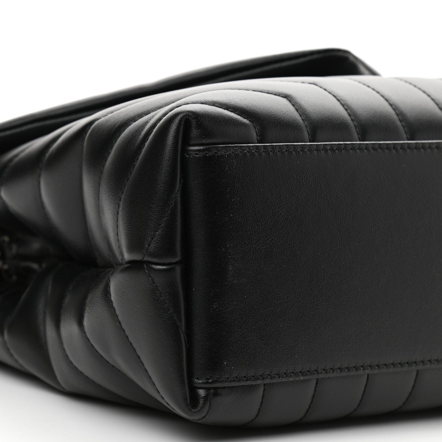 Calfskin Y Quilted Monogram Medium Loulou Chain Satchel Black