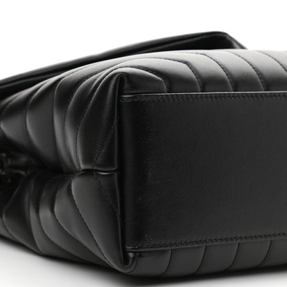 Saint Laurent Calfskin Y Quilted Monogram Medium Loulou Chain Satchel Black 9 of 11