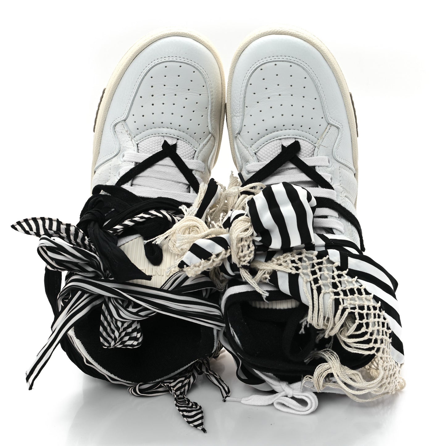 Calfskin Smith High Top Sneakers 40 White Black