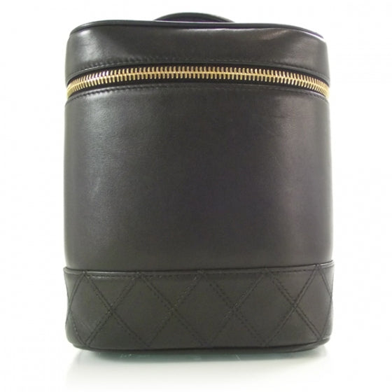 Lambskin Vanity Cosmetic Bag Black