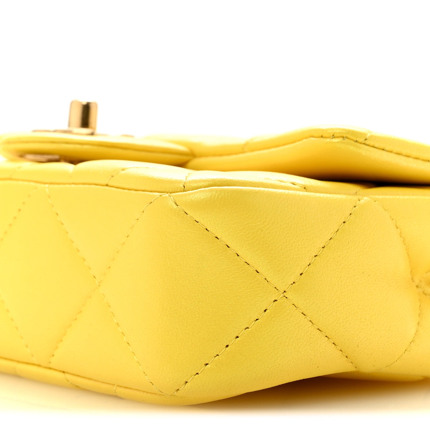 Chanel Pearly Lambskin Pearl Quilted Mini Flap Yellow 10 of 10