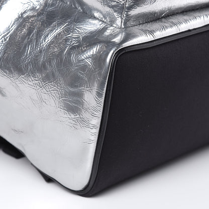 Saint Laurent Textured Patent City Backpack Argent 7 of 9