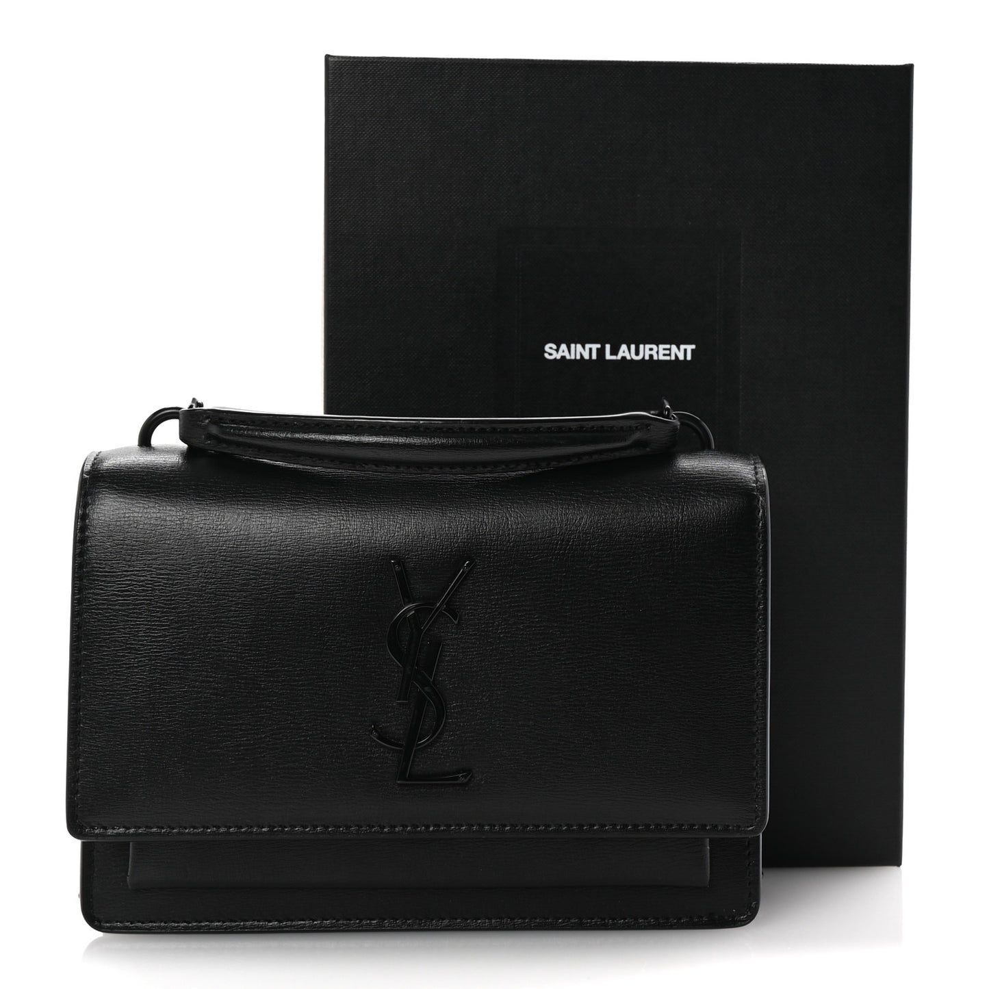 Calfskin Monogram Sunset Chain Wallet Black