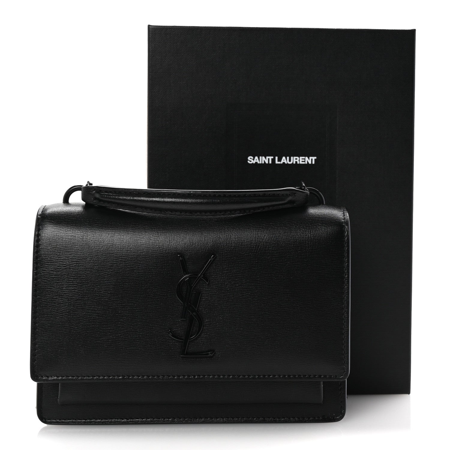 Saint Laurent Calfskin Monogram Sunset Chain Wallet Black 10 of 10