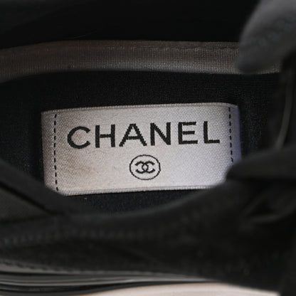 Chanel Velvet Calfskin Mixed Fibers CC Sneakers 35 Black 7 of 8