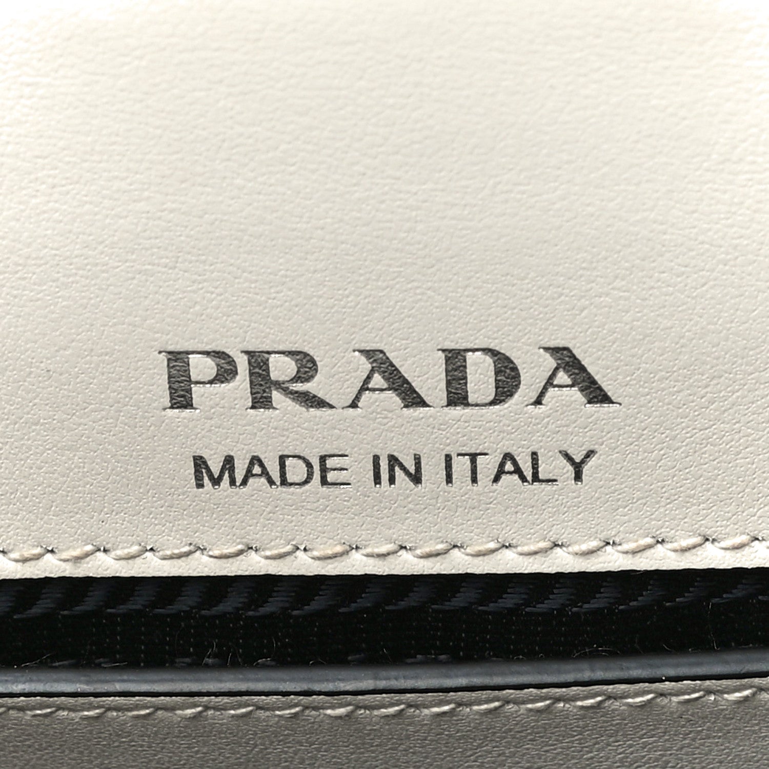 Prada City Calf Plex Ribbon Bag White Black 6 of 20