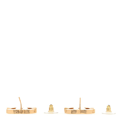 Chanel Metal Enamel CC Earrings Black Gold 3 of 4