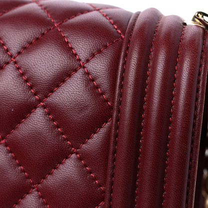 Chanel Lambskin Quilted Medium Boy Flap Dark Red 15 of 16