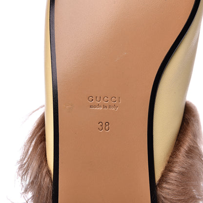 Gucci Malaga Kid Fur Womens Princetown Slippers 38 Burro 7 of 7